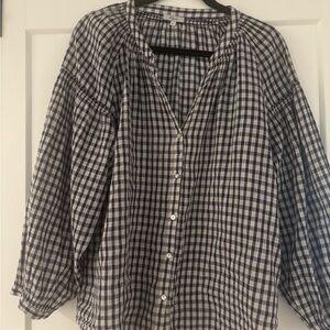 Rails Navy and White Plaid Shirt
